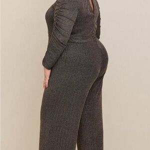 Torrid Black and Gold Glitter Long Sleeve Jumpsuit